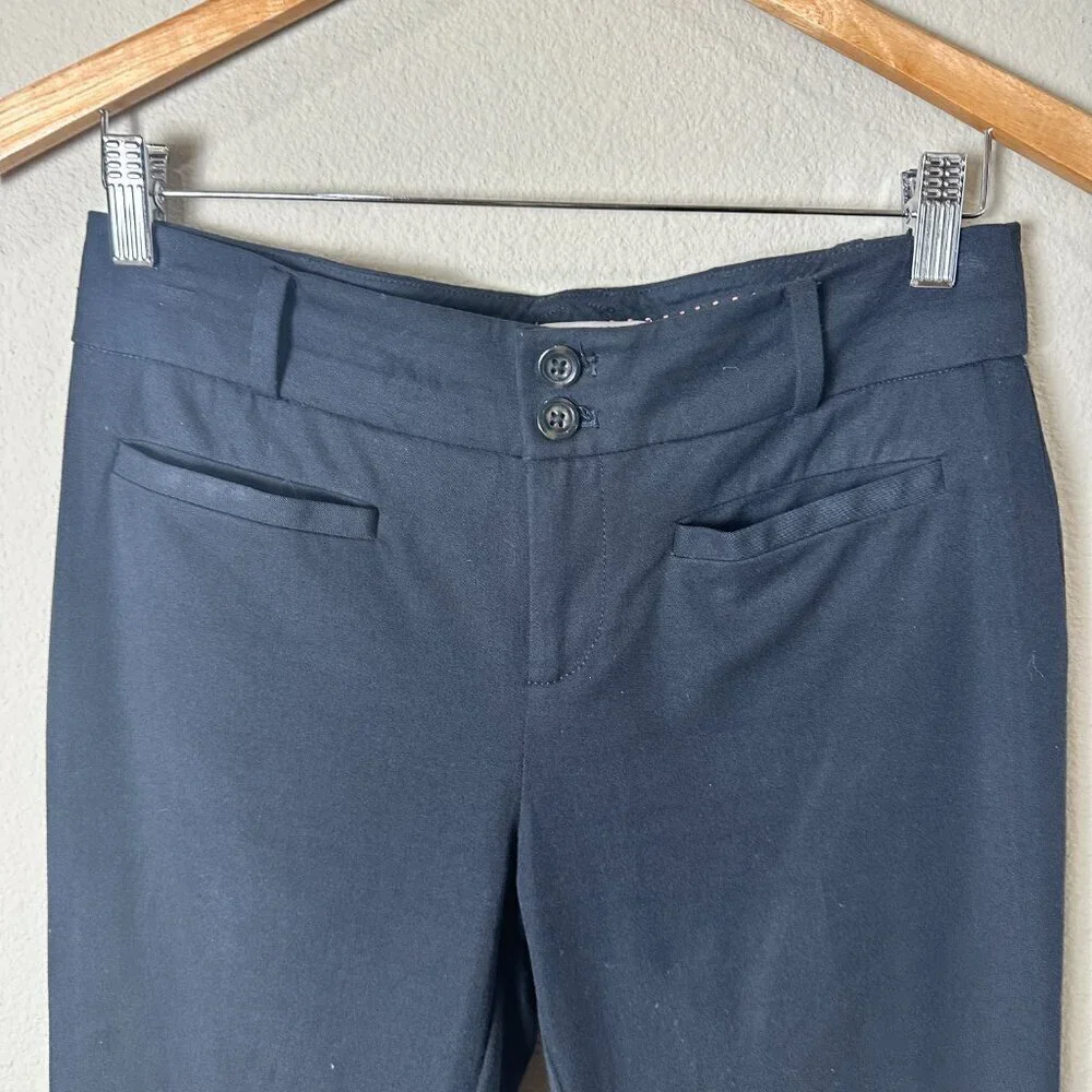Rare ANTHROPOLOGIE The Essential Crop Flare with FRINGE Bottoms! Size 2 Black